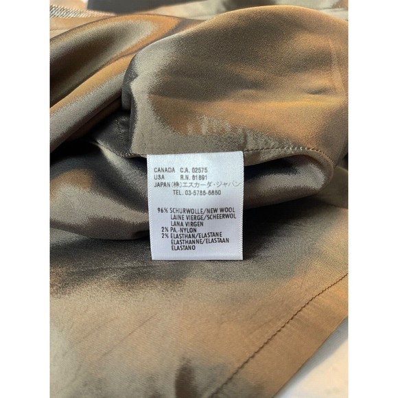 Escada Brown Silver Wool Blend Lined Cowl Neck Midi Length Dress Sz US …‎ - Picture 9 of 10